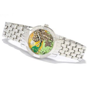 Invicta Classique Safari Elephant Silver-Tone Swiss Watch with Crystal Accents